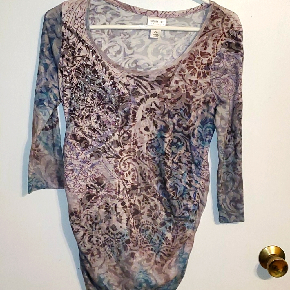 Motherhood maternity paisley pink shirt